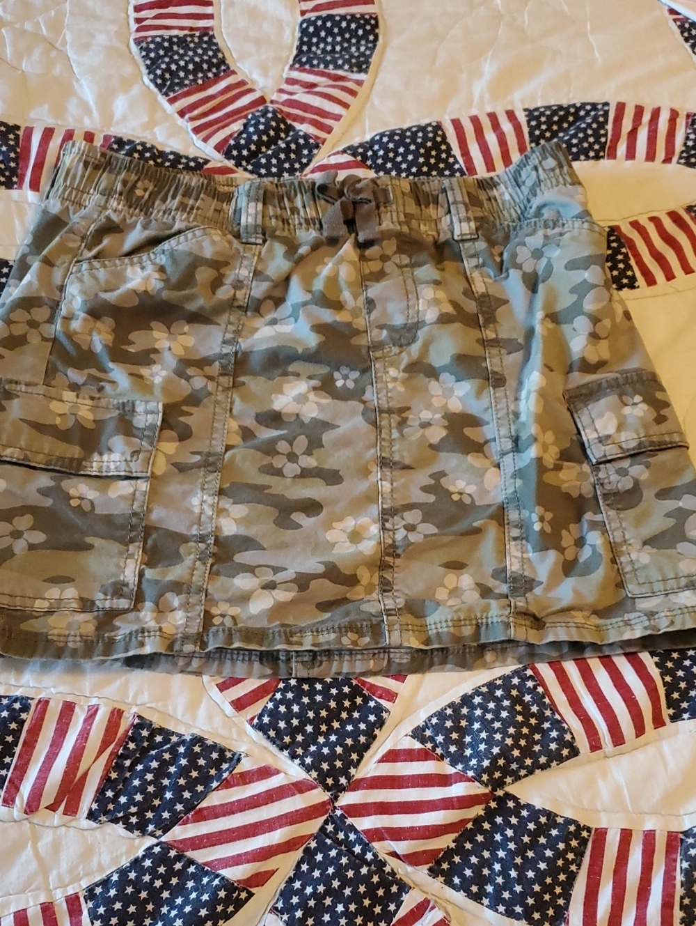 SO Olive Camo Floral Cargo Skirt